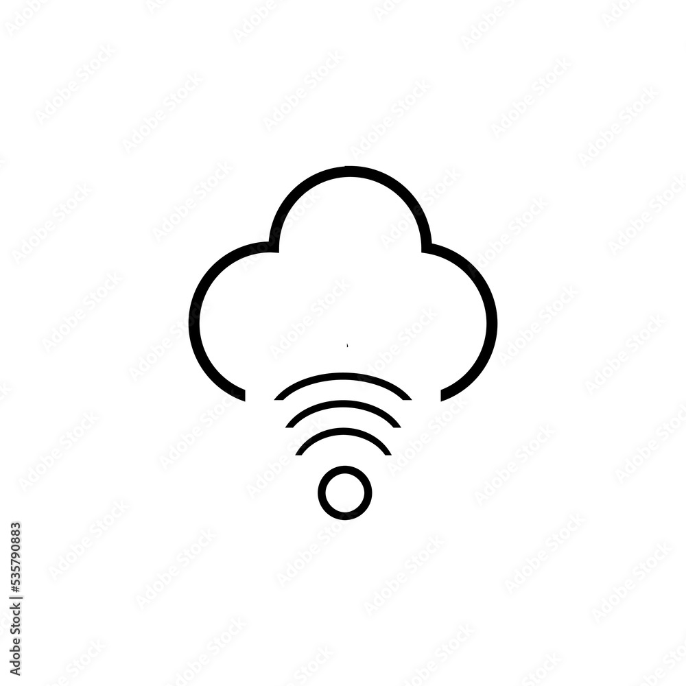 Cloud connection icon isolated on white background Cloud connection icon isolated on white background