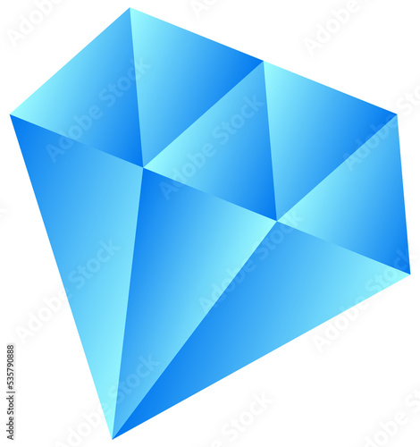 Blue diamond PNG image.