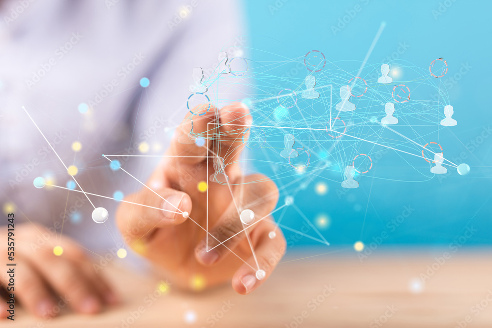 Global network. Blockchain. 3D illustration. Neural networks and artificial intelligence. Abstract Global network. Blockchain. 3D illustration. Neural networks and artificial intelligence. Abstract
