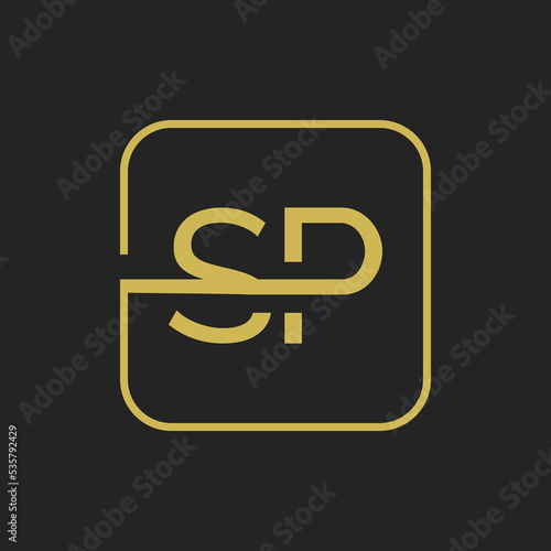 Initial SP or SP and s or p Letter. Initial Logo SP Design Template Vector Illustration.