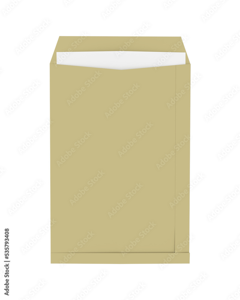Realistic 3d envelope rendering, letter, and message design concept, envelope for mockup template Realistic 3d envelope rendering, letter, and message design concept, envelope for mockup template
