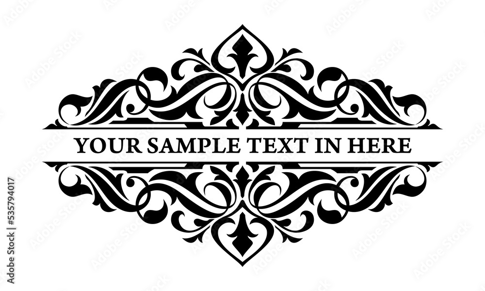 floral frame text, label, calligraphy, brand and your company name
