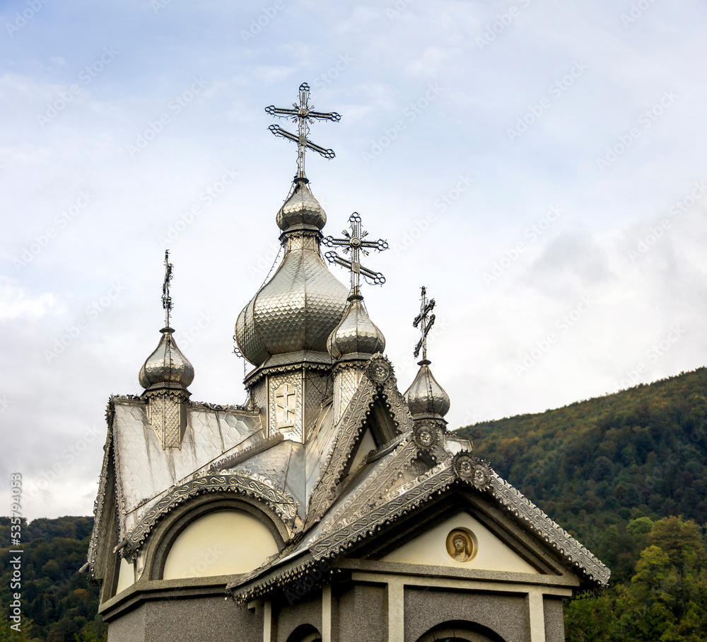 top of a small chapel in Ukrainian village