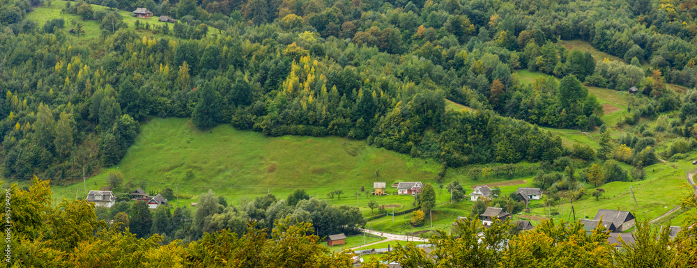 Ukrainian village in the Carpathian, Ivano-Frankivsk region, Ukraine