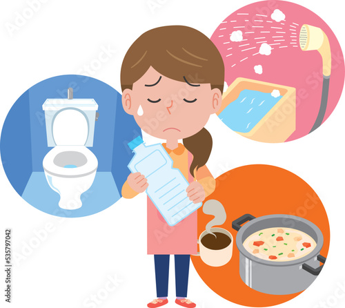 断水で困る女性