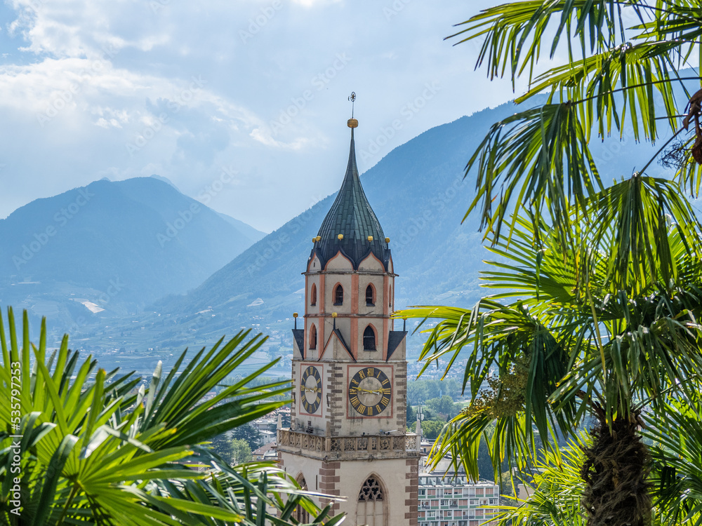 landscape of city Meran in South Tyrol, Italy