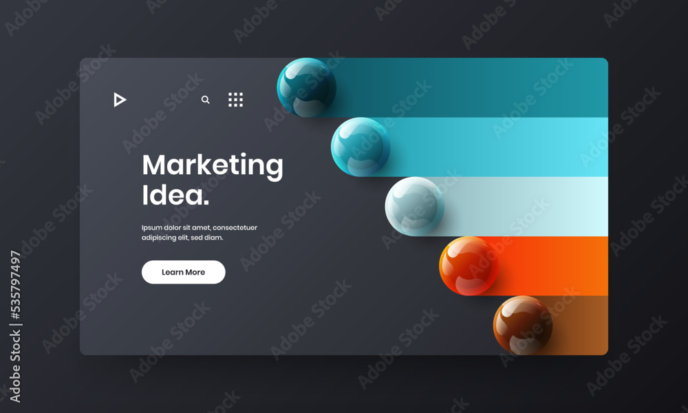 Naklejka premium Fresh realistic balls front page layout. Modern book cover vector design template.