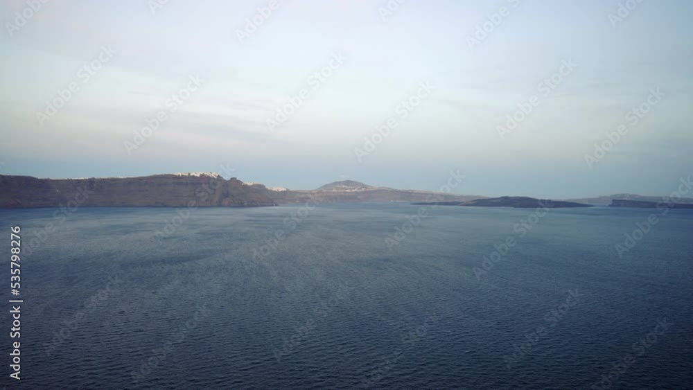 Panoramic view of Fira in Santorini, Greece on a sunny day Panoramic view of Fira in Santorini, Greece on a sunny day