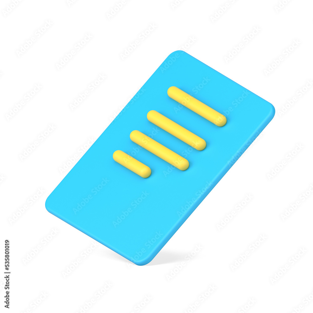 Blue paper blank with text 3d icon illustration Blue paper blank with text 3d icon illustration