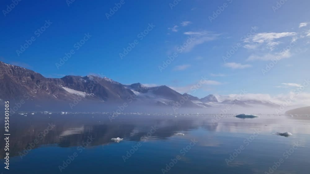 Sailing between icebergs Svalbard Spitsbergen Norway Sailing between icebergs Svalbard Spitsbergen Norway
