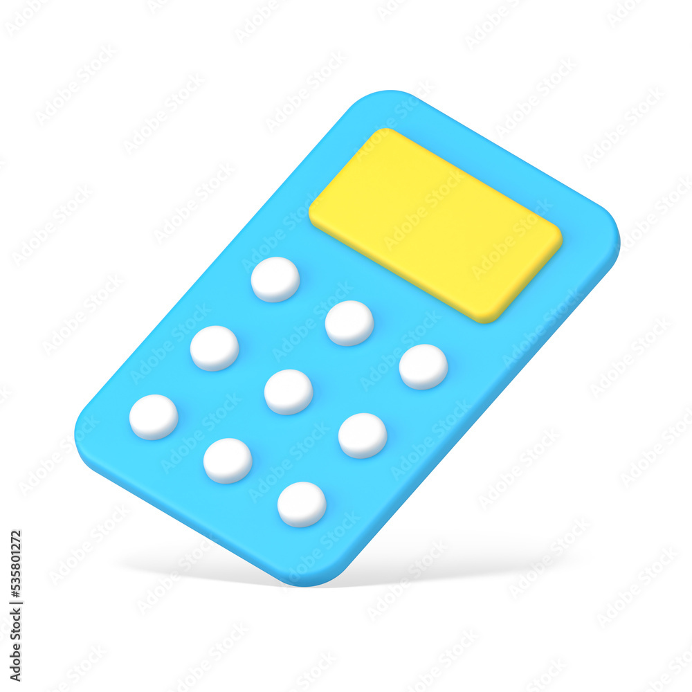 Falling control panel 3d icon. Blue controller for communication with digital gadgets Falling control panel 3d icon. Blue controller for communication with digital gadgets