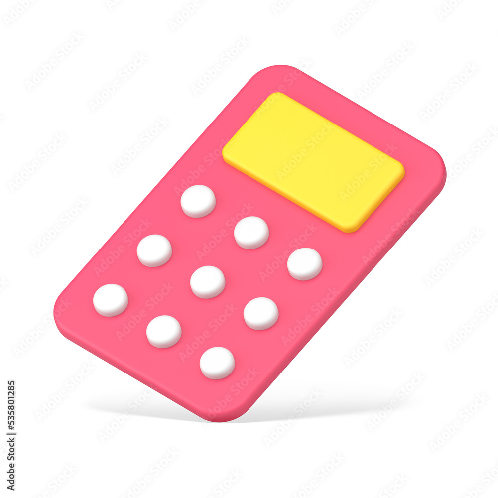Media red remote control 3d icon. Plastic digital device for communication with gadgets Media red remote control 3d icon. Plastic digital device for communication with gadgets