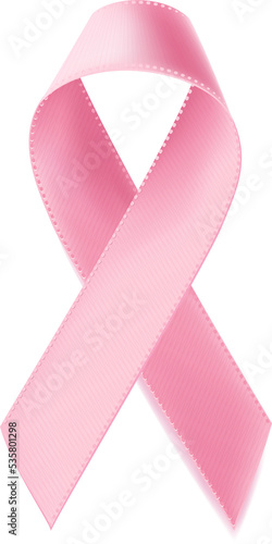 Obraz na plátně International Symbol of Breast Cancer Awareness Month Pink Ribbons on Transparent Background