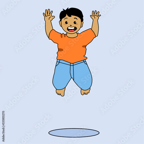 boy jumping in the air