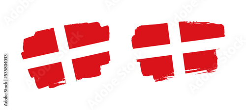 Set of two hand painted Sovereign Military Order of Malta brush flag illustration on solid background