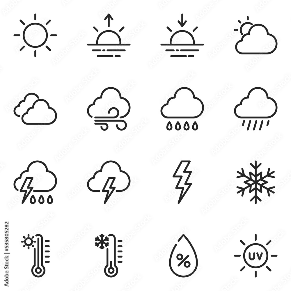 Set of Weather Line Icon Set of Weather Line Icon