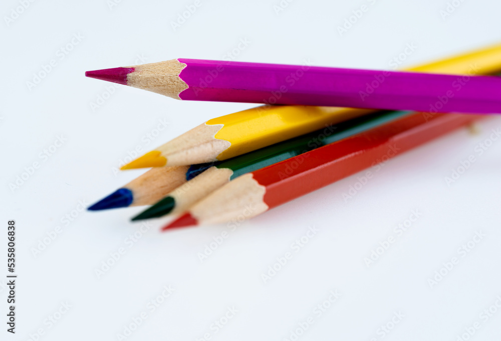 Color pencils on white background Color pencils on white background