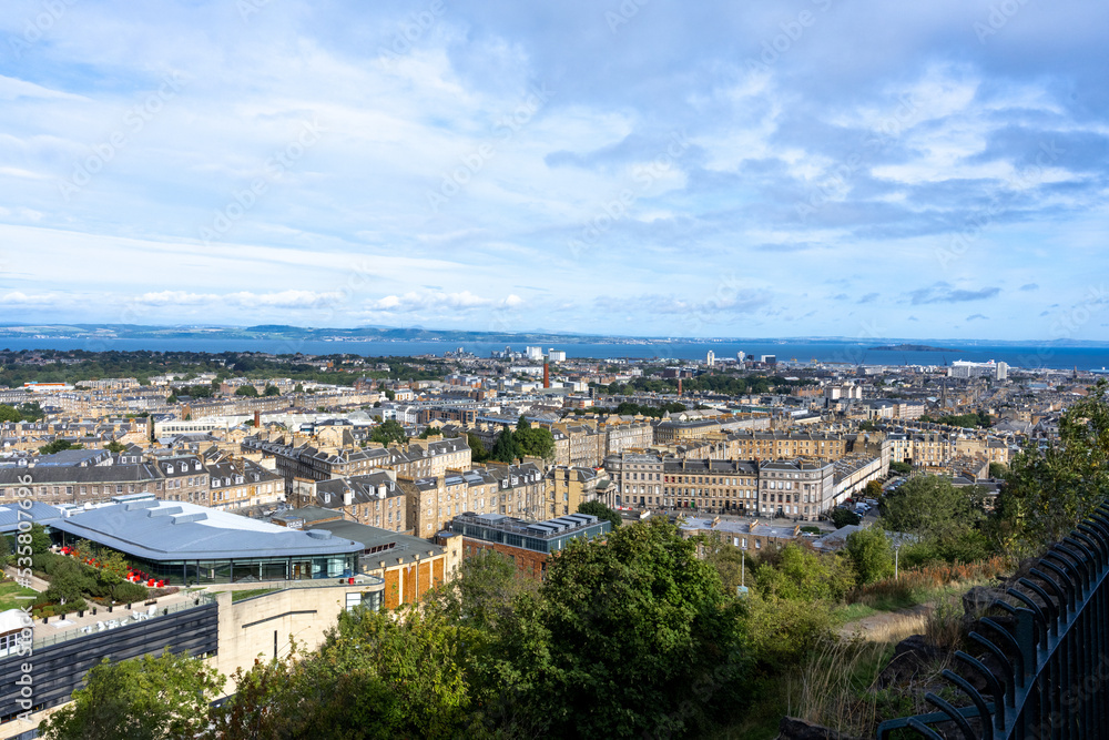 view from Calton hill located east of Edinburgh's New Town