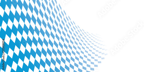Bavarian Oktoberfest pattern with blue and white rhombus Flag of Bavaria Oktoberfest blue checkered background. Vector diamonds background with copy space for text.