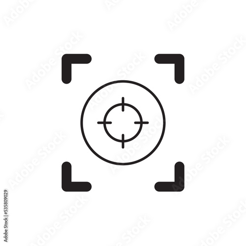Focus Target Camera Icon Vector Logo Template Illustration Design
