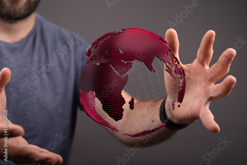 World map with satellite da...