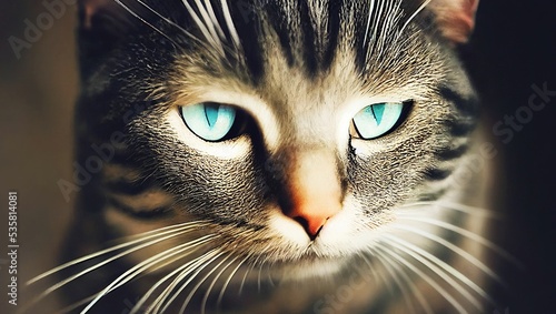 3D rendering of a European cat on the blurry background