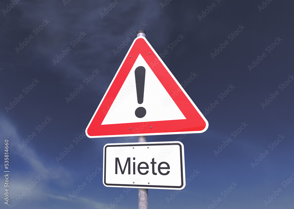 3d Illustation - Achtung - Miete - Himmel - Wolken 3d Illustation - Achtung - Miete - Himmel - Wolken