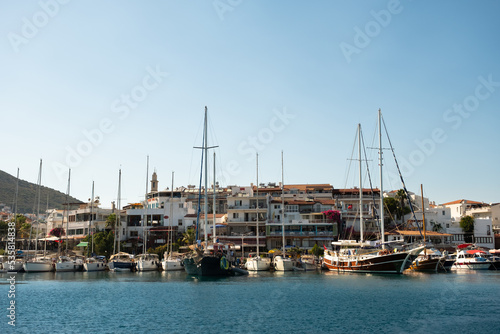 Yachts Docked At Marmaris Harbour on the Aegean Sea at the sunset near Marmaris in Turkey © Rita