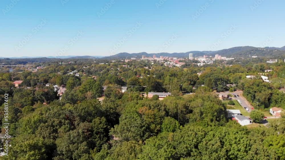 4K Drone Video (dolly shot) of Downtown Asheville, NC Skyline viewed from the South Side on Sunny Summer Day - 02 4K Drone Video (dolly shot) of Downtown Asheville, NC Skyline viewed from the South Side on Sunny Summer Day - 02