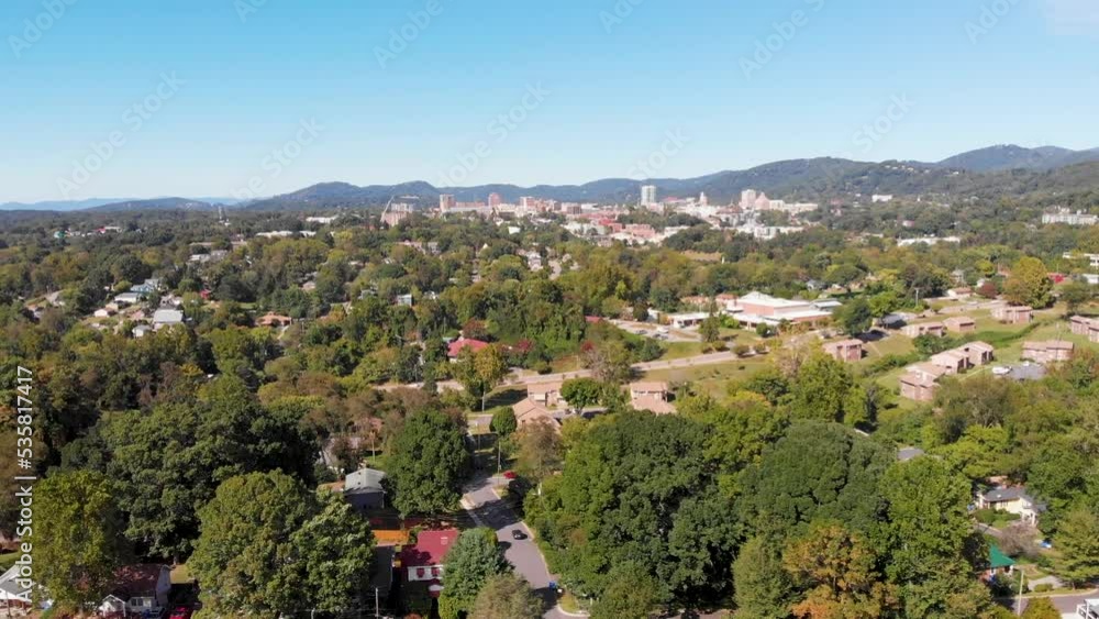 4K Drone Video (truck shot) of Neighborhoods on the South Side of Downtown Asheville, NC on Sunny Summer Day - 05 4K Drone Video (truck shot) of Neighborhoods on the South Side of Downtown Asheville, NC on Sunny Summer Day - 05