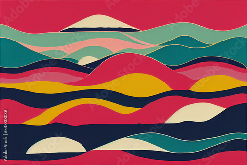 Abstract Colorful Waves and Scenic Background Graphic Design © Luke