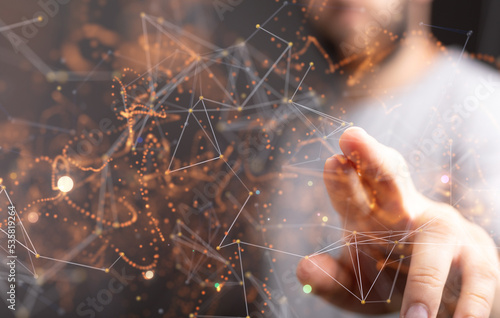 Digital cyberspace with par...