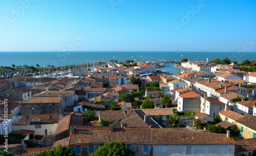 panoramic view the port city of Saint-Martin and Île de Ré