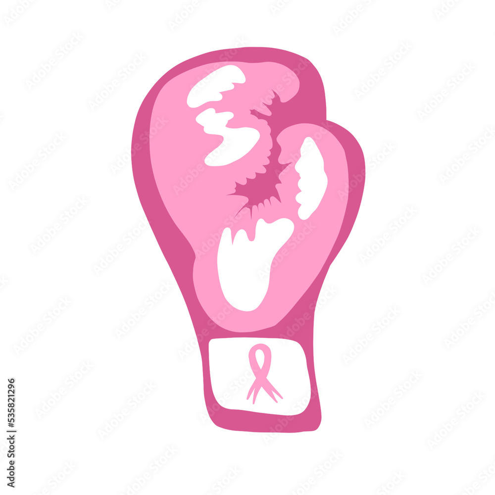Pink Boxing Glove With Pink Ribbon Pink Boxing Glove With Pink Ribbon