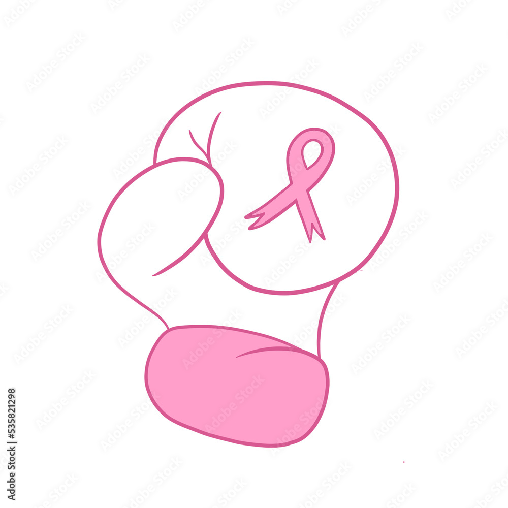 Boxing Glove With Pink Ribbon Boxing Glove With Pink Ribbon
