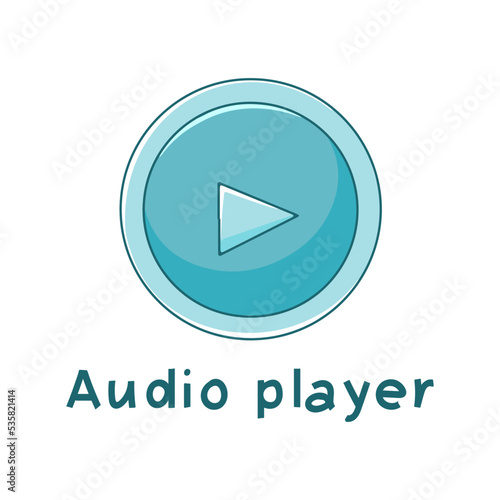 Free Download Audio player icon, in hand drawn style, isolated on white background. Audio player sign - GFXLoad