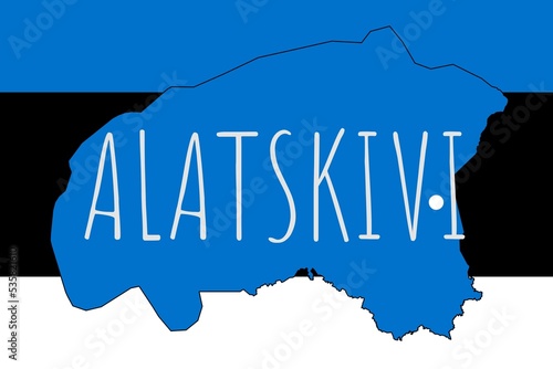 Alatskivi: Illustration mit dem Namen der estnischen Stadt Alatskivi im Landkreis Tartumaa photo
