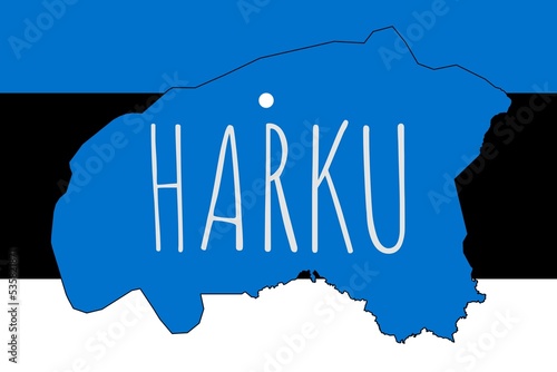 Harku: Illustration mit dem Namen der estnischen Stadt Harku im Landkreis Harjumaa photo