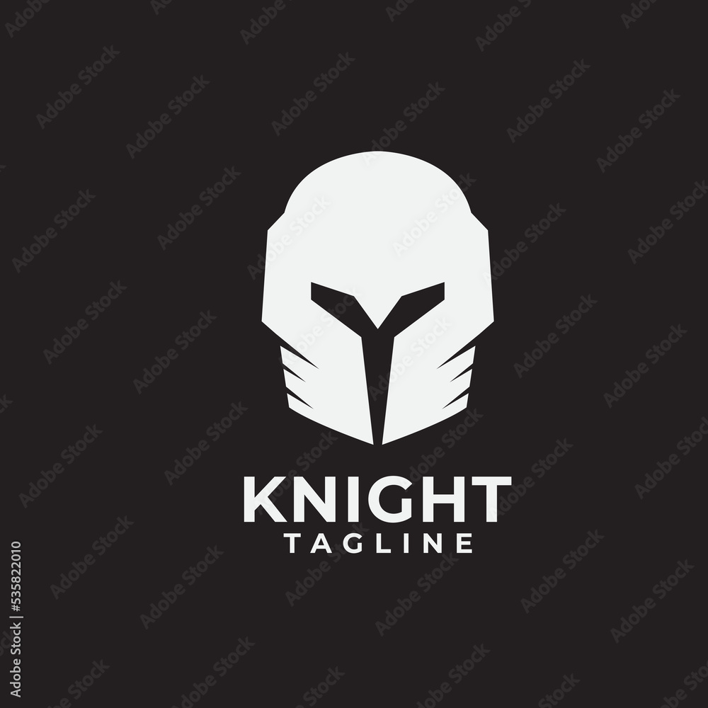 spartan knight helmet logo design.