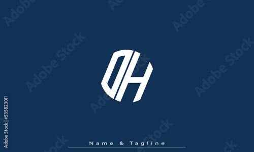 Alphabet letters Initials Monogram logo OH , HO