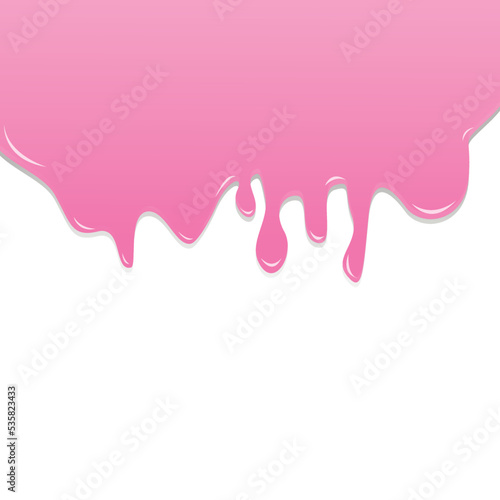 Cream. Vector illustration. Volume melted glossy pink cream elements, background. Delicious dessert. Creamy texture. Illustration for ice cream shop packaging banner poster flyer. Sweets