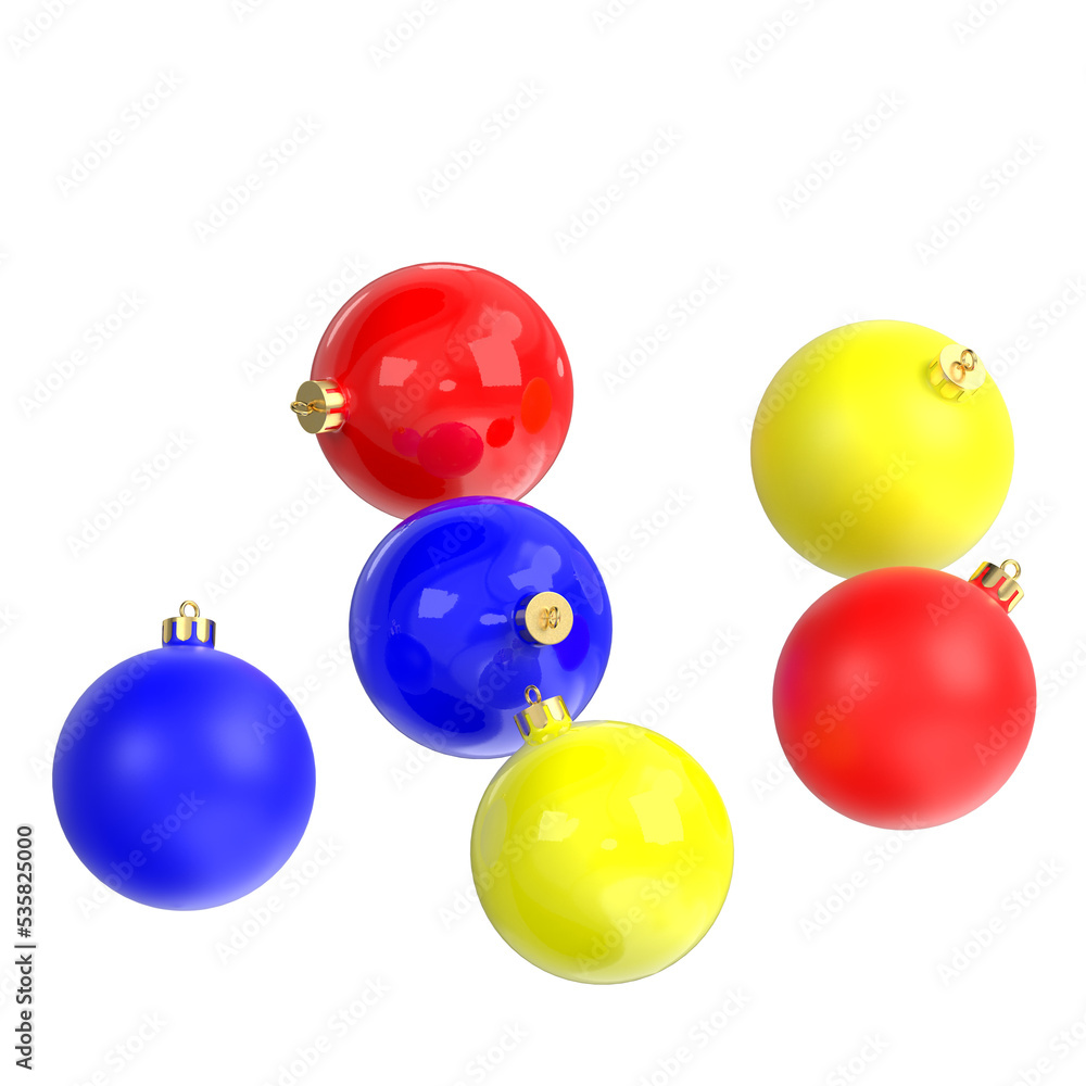 3d rendering illustration of a set of Christmas balls 3d rendering illustration of a set of Christmas balls