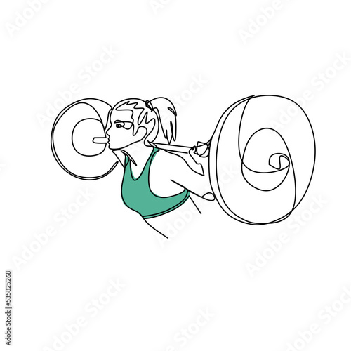 Weightlifter vector illustration. Line art