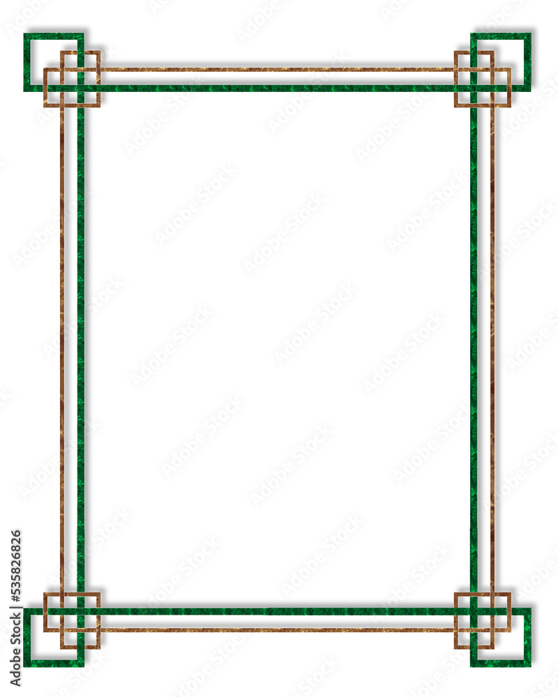 Decorative geometric frame elements with reflection. Decorative geometric frame elements with reflection.