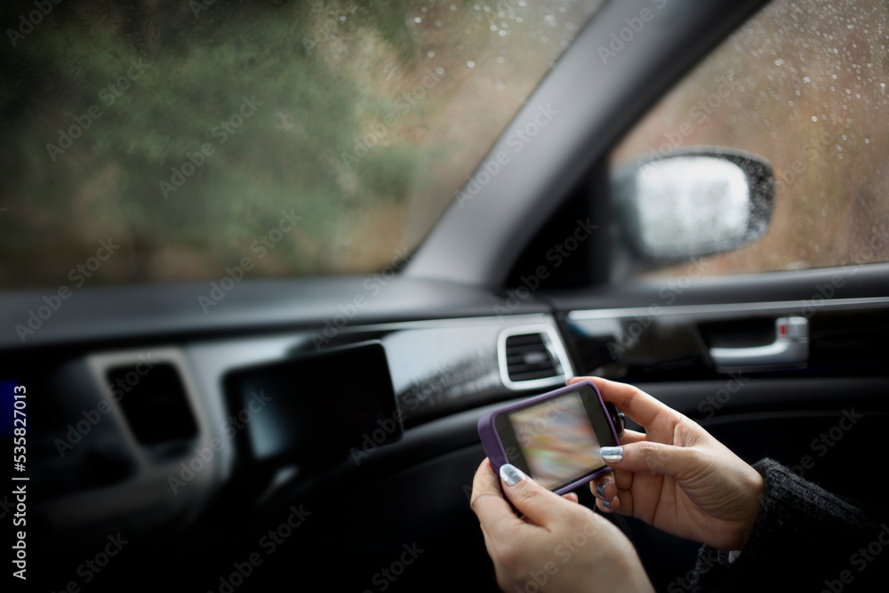 Playing game in moving car Playing game in moving car