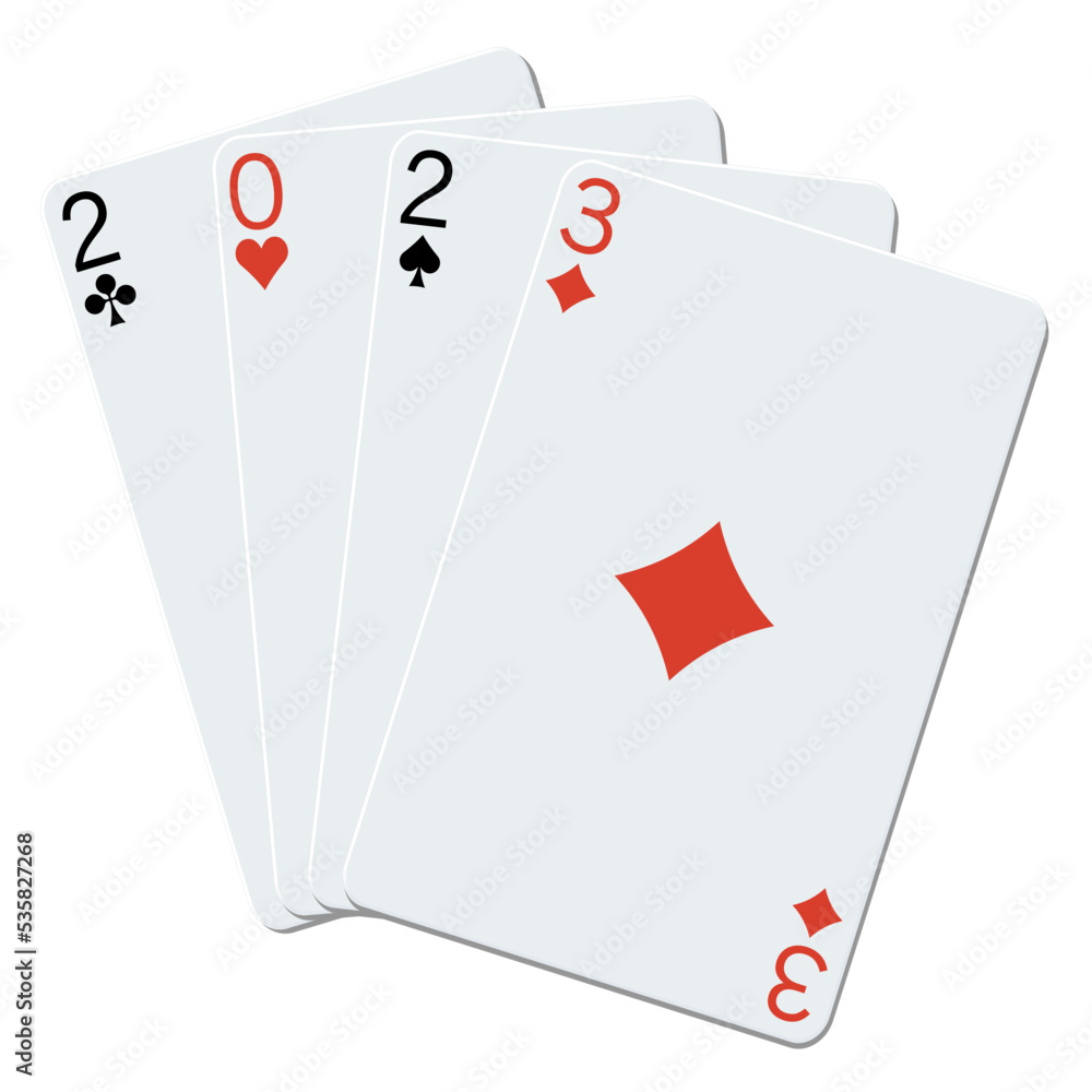 Obraz premium 2023 playing cards on a white background
