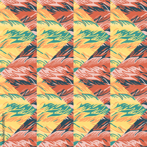 Abstract tribal mosaic seamless pattern. Creative geometric ethnic tile.