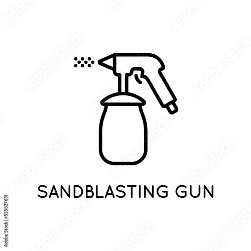 Sandblasting Gun Vector Icon. Vector sign in simple style isolated on white background.