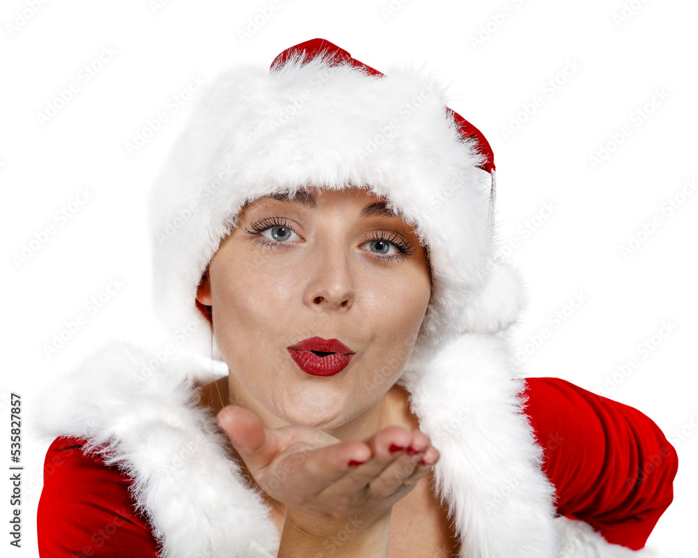 Santa Claus woman and pop art background. Santa Claus woman and pop art background.