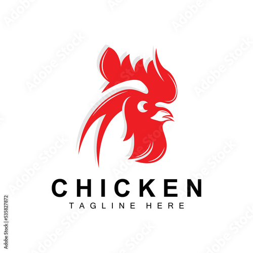 Grilled Chicken Barbecue Logo Design,Chicken Head Vector, Company Brand